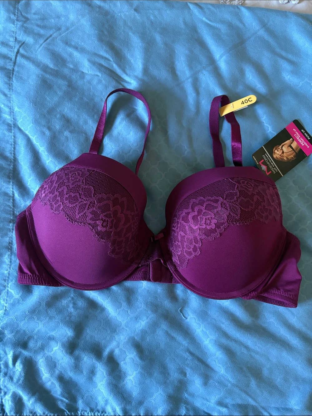 Maidenform Deep Purple Lace Push-Up Bra 40C